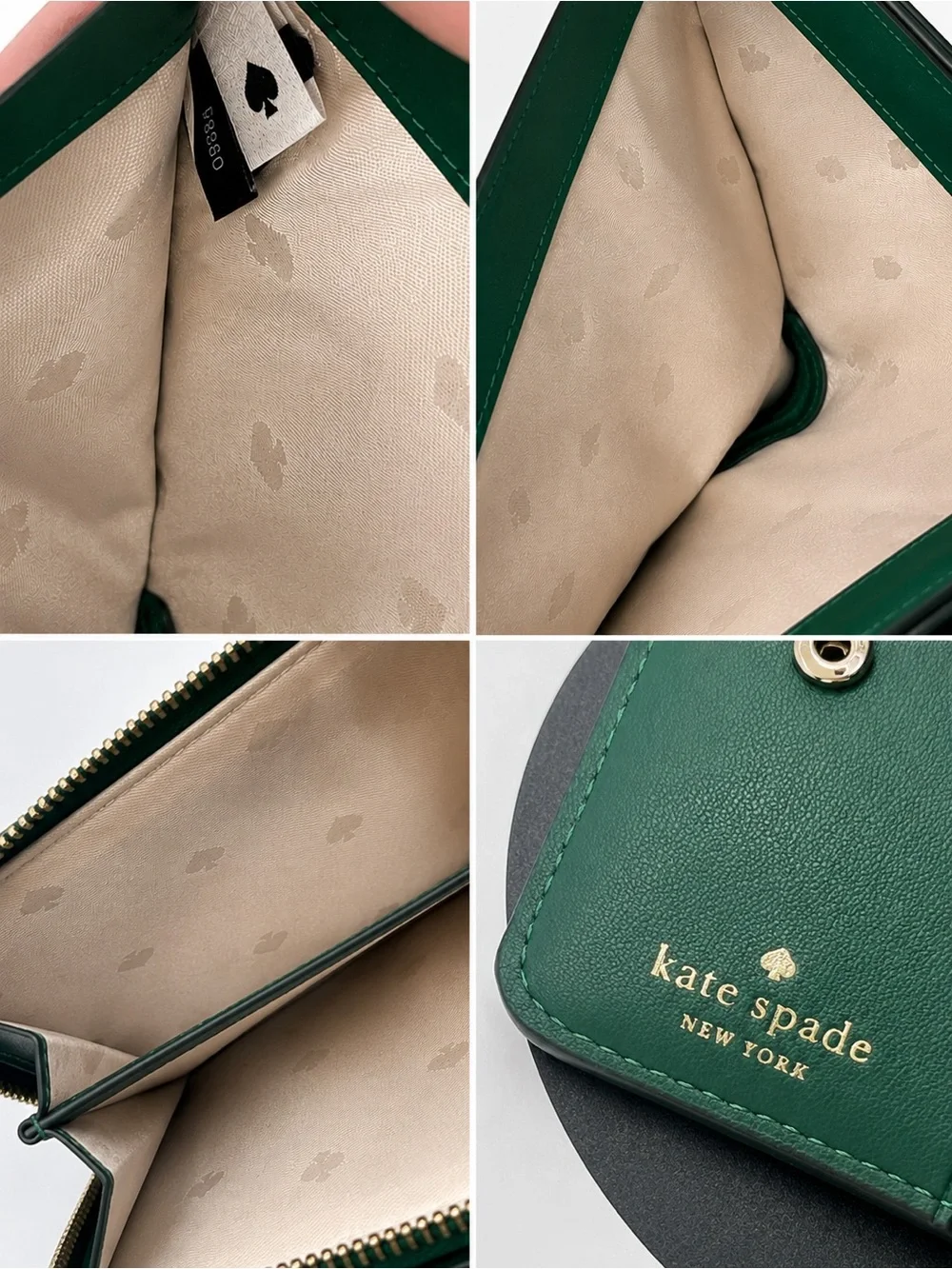 Kate Spade New York Green Zip Around Wallet Coin Purse Compact Wallet